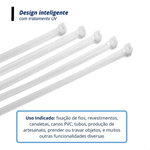 Abraçadeira de Nylon Branca 4,8 × 300 mm com 50 Unidades Fertak – 1317