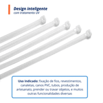 Abraçadeira de Nylon Branca 4,8 × 200 mm com 100 Unidades Fertak – 1303