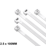 Abraçadeira de Nylon 2,5 mm x 100 mm Branca G20 ABN25103 - Pacote com 100 Unidades