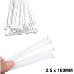 Abraçadeira de Nylon 2,5 mm x 100 mm Branca G20 ABN25103 - Pacote com 100 Unidades