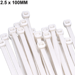 Abraçadeira de Nylon 2,5 mm x 100 mm Branca G20 ABN25103 - Pacote com 100 Unidades