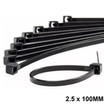 Abraçadeira de Nylon 2,5 mm x 100 mm Preta G20 ABN25106 - Pacote com 100 Unidades