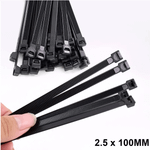 Abraçadeira de Nylon 2,5 mm x 100 mm Preta G20 ABN25106 - Pacote com 100 Unidades
