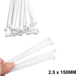 Abraçadeira de Nylon 2,5 mm x 150 mm Branca G20 ABN25153 - Pacote com 100 Unidades