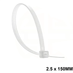 Abraçadeira de Nylon 2,5 mm x 150 mm Branca G20 ABN25153 - Pacote com 100 Unidades