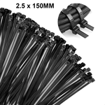 Abraçadeira de Nylon 2,5 mm x 150 mm Preta G20 ABN25156 - Pacote com 100 Unidades