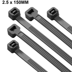 Abraçadeira de Nylon 2,5 mm x 150 mm Preta G20 ABN25156 - Pacote com 100 Unidades