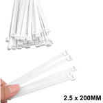 Abraçadeira de Nylon 2,5 mm x 200 mm Branca G20 ABN25203 - Pacote com 100 Unidades