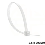 Abraçadeira de Nylon 2,5 mm x 200 mm Branca G20 ABN25203 - Pacote com 100 Unidades