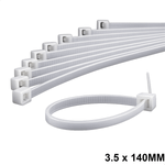 Abraçadeira de Nylon 3,5 mm x 140 mm Branca G20 ABN35143 - Pacote com 100 Unidades