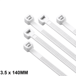 Abraçadeira de Nylon 3,5 mm x 140 mm Branca G20 ABN35143 - Pacote com 100 Unidades