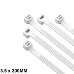 Abraçadeira de Nylon 3,5 mm x 200 mm Branca G20 ABN35203 - Pacote com 100 Unidades