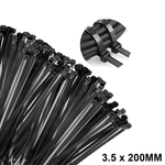 Abraçadeira de Nylon 3,5 mm x 200 mm Preta G20 ABN35206 - Pacote com 100 Unidades