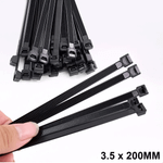 Abraçadeira de Nylon 3,5 mm x 200 mm Preta G20 ABN35206 - Pacote com 100 Unidades