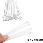 Abraçadeira de Nylon 3,5 mm x 280 mm Branca G20 ABN35283 - Pacote com 100 Unidades