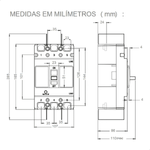 Disjuntor Caixa Moldada 3P 250A 20 kA DWP250 WEG – 14256839