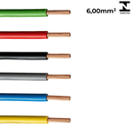 Cabo Elétrico Flexível 750V 6,00 MM2 PVC Antichama - Vendido por Metro