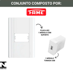 TOMADA USB BIVOLT 15W 5V 3A COM PLACA EVIDENCE FAME 102.3553.4