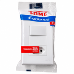 INTERRUPTOR SIMPLES 16A/250V~ E TOMADA 2P+T 20A/250V~ DISTANCIADOS EVIDENCE 10329184 FAME 103.2918.4