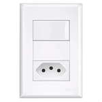 INTERRUPTOR SIMPLES 16A/250V~ E TOMADA 2P+T 20A/250V~ DISTANCIADOS EVIDENCE 10329184 FAME 103.2918.4