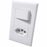 INTERRUPTOR SIMPLES 16A/250V~ E TOMADA 2P+T 20A/250V~ DISTANCIADOS EVIDENCE 10329184 FAME 103.2918.4