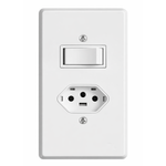 MODULO INTERRUPTOR SIMPLES 6A C/ TOMADA 2P+T 20A 250V 20201/0 ILUMI
