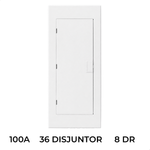 QUADRO GS 36 DISJUNTOR DIN + 8 DR 100A TRI SOBREPOR BRANCA MORATORI 7036GS100TB