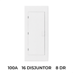QUADRO GS 16 DISJUNTOR DIN + 8 DR 100A TRI SOBREPOR BRANCA MORATORI 7016GS100TB
