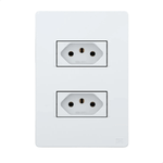 2 TOMADAS 2P T 10 A/250 VCA COM PLACA 4X2 SUPORTE ESATTA BRANCO WEG 16091206