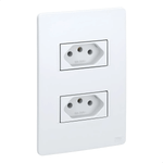 2 TOMADAS 2P T 10 A/250 VCA COM PLACA 4X2 SUPORTE ESATTA BRANCO WEG 16091206
