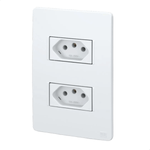 2 TOMADAS 2P T 10 A/250 VCA COM PLACA 4X2 SUPORTE ESATTA BRANCO WEG 16091206