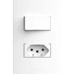 1 INTERRUPTOR SIMPLES 10 A/250 VCA COM 1 TOMADA 2P T 10 A/250 VCA COM PLACA 4X2 SUPORTE ESATTA BRANCO WEG 16093229