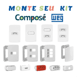 2 INTERRUPTOR SIMPLES 10 A/250 VCA COM PLACA 4X2 SUPORTE ESATTA BRANCO WEG 16091321