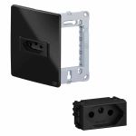 1 TOMADA 2P T 20 A/250 VCA COM PLACA 4X2 SUPORTE ESATTA GRAFITE WEG 16093669