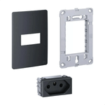 1 TOMADA 2P T 10 A/250 VCA COM PLACA 4X2 SUPORTE ESATTA GRAFITE WEG 16093668