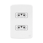 2 TOMADAS 2P T 20 A/250 VCA COM PLACA 4X2 SUPORTE ESATTA BRANCO WEG 16091207