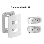 2 TOMADAS 2P T 20 A/250 VCA COM PLACA 4X2 SUPORTE ESATTA BRANCO WEG 16091207