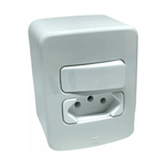 CAIXA SOBREPOR MONTADA COM 1 INTERRUPTOR SIMPLES 10A/250VCA COMPOSE BRANCO WEG 14953465