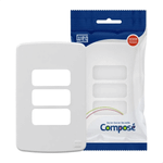 PLACA E SUPORTE 4X2 3 POSICOES COMPOSE BRANCO WEG 13295558