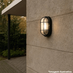 LUMINARIA TARTARUGA INJETADA 1 X E27 COM GRADE PRETA OPL ILUMINAÇÃO 3292