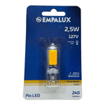 LAMPADA PIN LED SILICONE 127V 2,5W 2.400K G9 16/48 EMPALUX PI10237