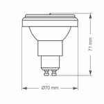 LAMPADA AR70 LED 4,8W 2700K GU10 24 DIMERIZADO TASCHIBRA 11080407