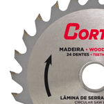 LAMINA DE SERRA CIRCULAR PARA MADEIRA 24 DENTES 110 MM CORTAG 60864