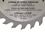 LAMINA DE SERRA CIRCULAR PARA MADEIRA 24 DENTES 110 MM CORTAG 60864