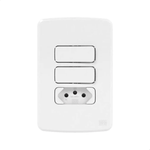 CONJUNTO 4X2 2 INTERRUPTOR SIMPLES +1 TOMADA 10A 2P+T Br COMPOSE  WEG 13272555