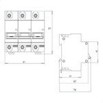 DISJUNTOR 3P CURVA C MDW-C 80A WEG 10075739