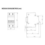 DISJUNTOR 2P CURVA C MDW-C 80A WEG 10076471