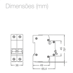 DISJUNTOR 2P CURVA C MDW-C 10A WEG 10076407