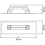 DESEMPENADEIRA AÇO DENTADA 28 X 12 MM RAIO 10 MM COM CABO PLASTICO CORTAG 60961