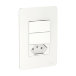 CONJUNTO 2 INTERRUPTORES SIMPLES 10AX + TOMADA BRANCA 2P+T 1  SCHNEIDER ELECTRIC S71333104
